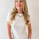 Round Neck T Shirt -White