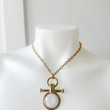 Round Stone w/Bar Necklace