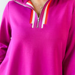 Ruffle Accent Button Down Shirt - Magenta