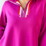 Ruffle Accent Button Down Shirt - Magenta