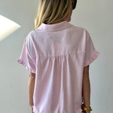 Ruffle Detail Gingham Top & Shorts PJ Set