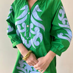 Ruffle Neck Two Tone Dress