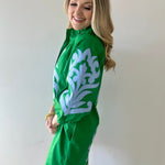 Ruffle Neck Two Tone Dress