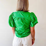 Ruffled Collar Puff Sleeve Top