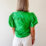 Ruffled Collar Puff Sleeve Top