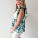 Ruffled & Combined Mesh Top