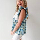 Ruffled & Combined Mesh Top