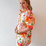 Ruffled Neck Shirt Dress