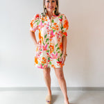 Ruffled Neck Shirt Dress