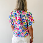 Ruffled V-Neck Floral Top