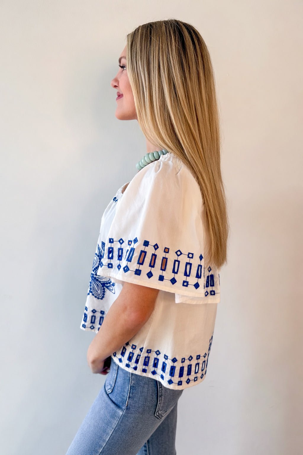 Ruffled Wide Hem Top