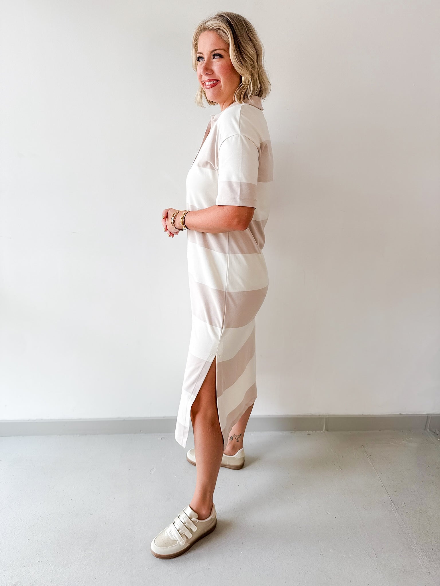 Rugby Striped Midi Dress