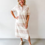 Rugby Striped Midi Dress