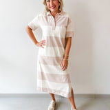 Rugby Striped Midi Dress