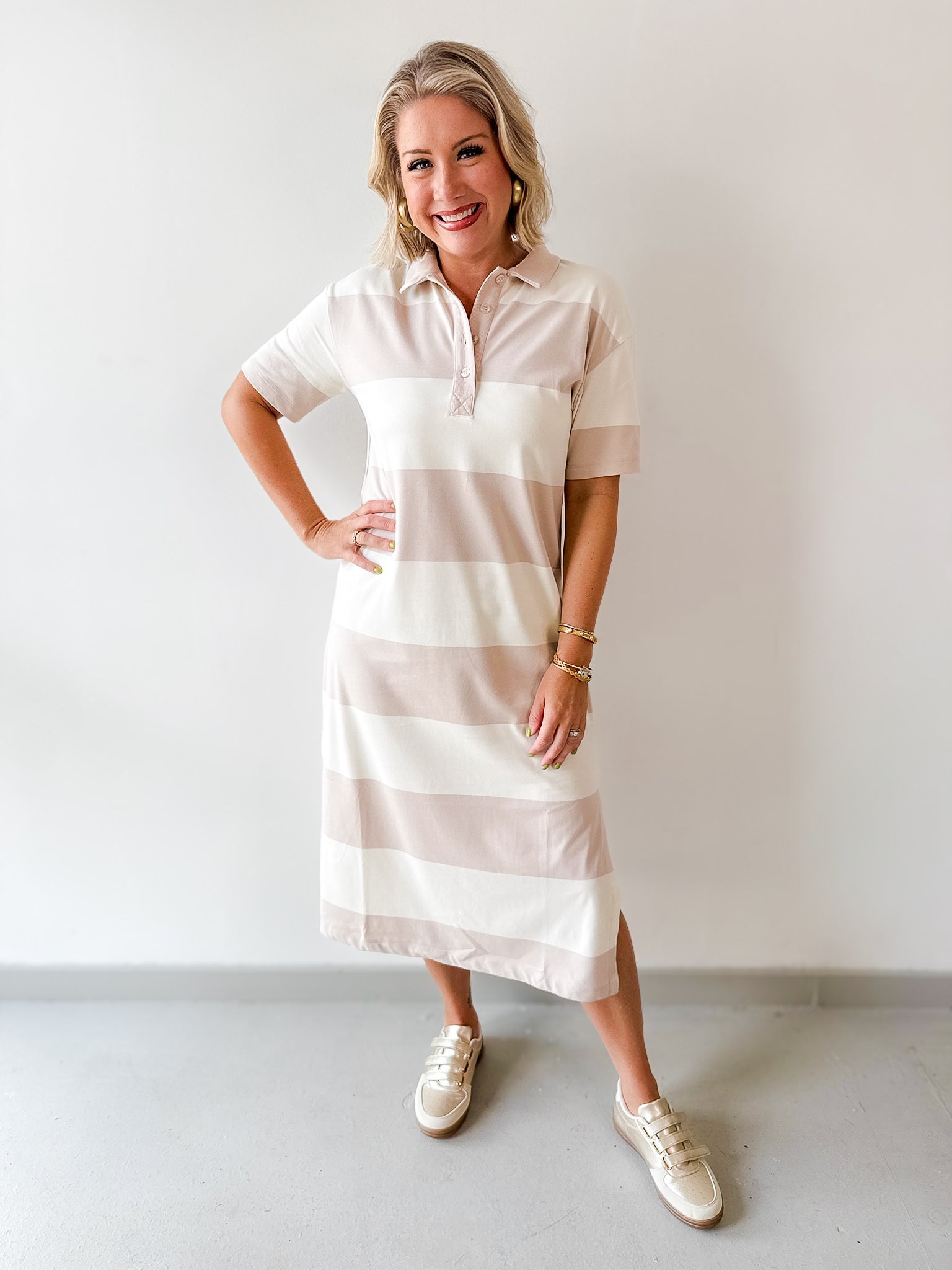 Rugby Striped Midi Dress