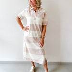 Rugby Striped Midi Dress