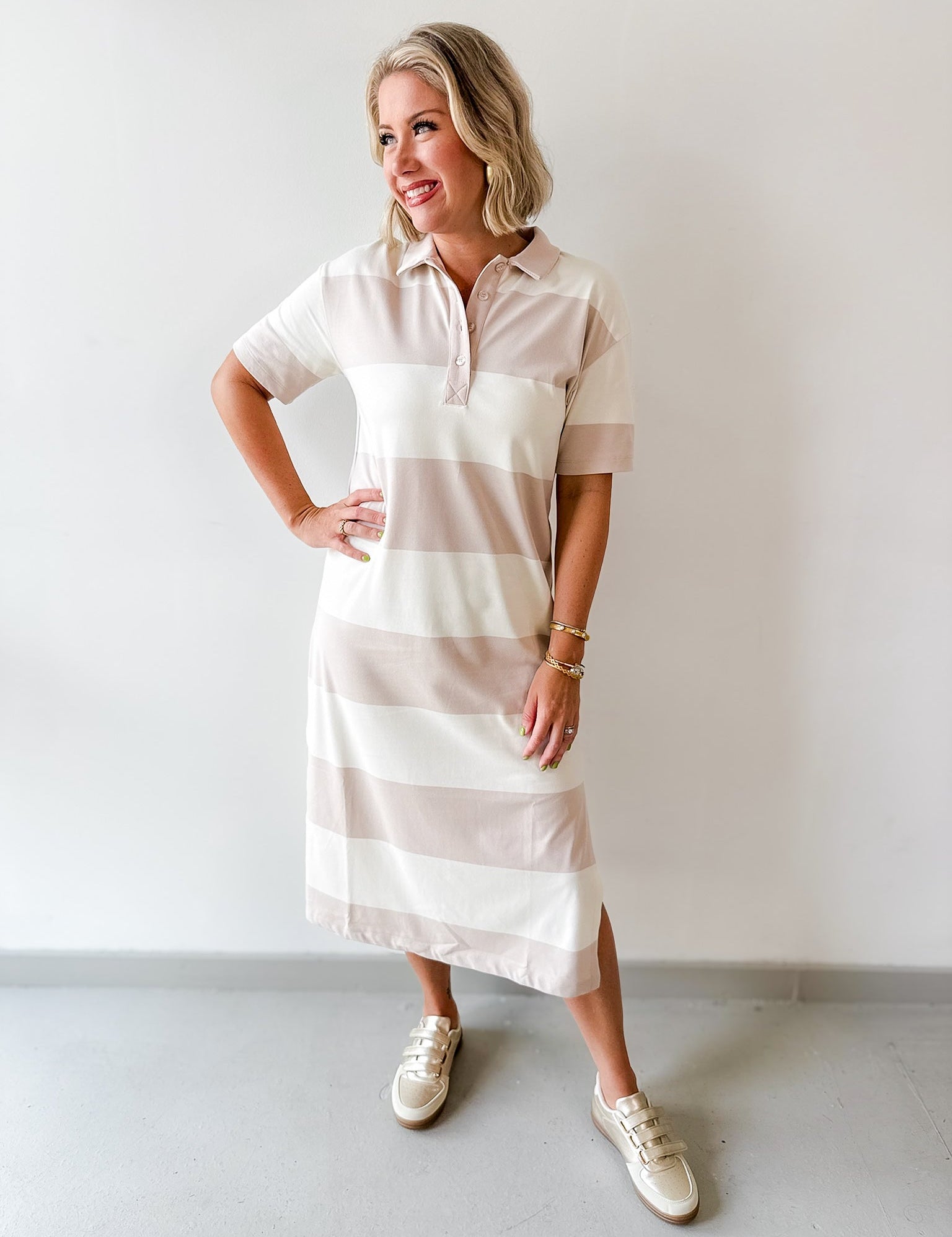 Rugby Striped Midi Dress