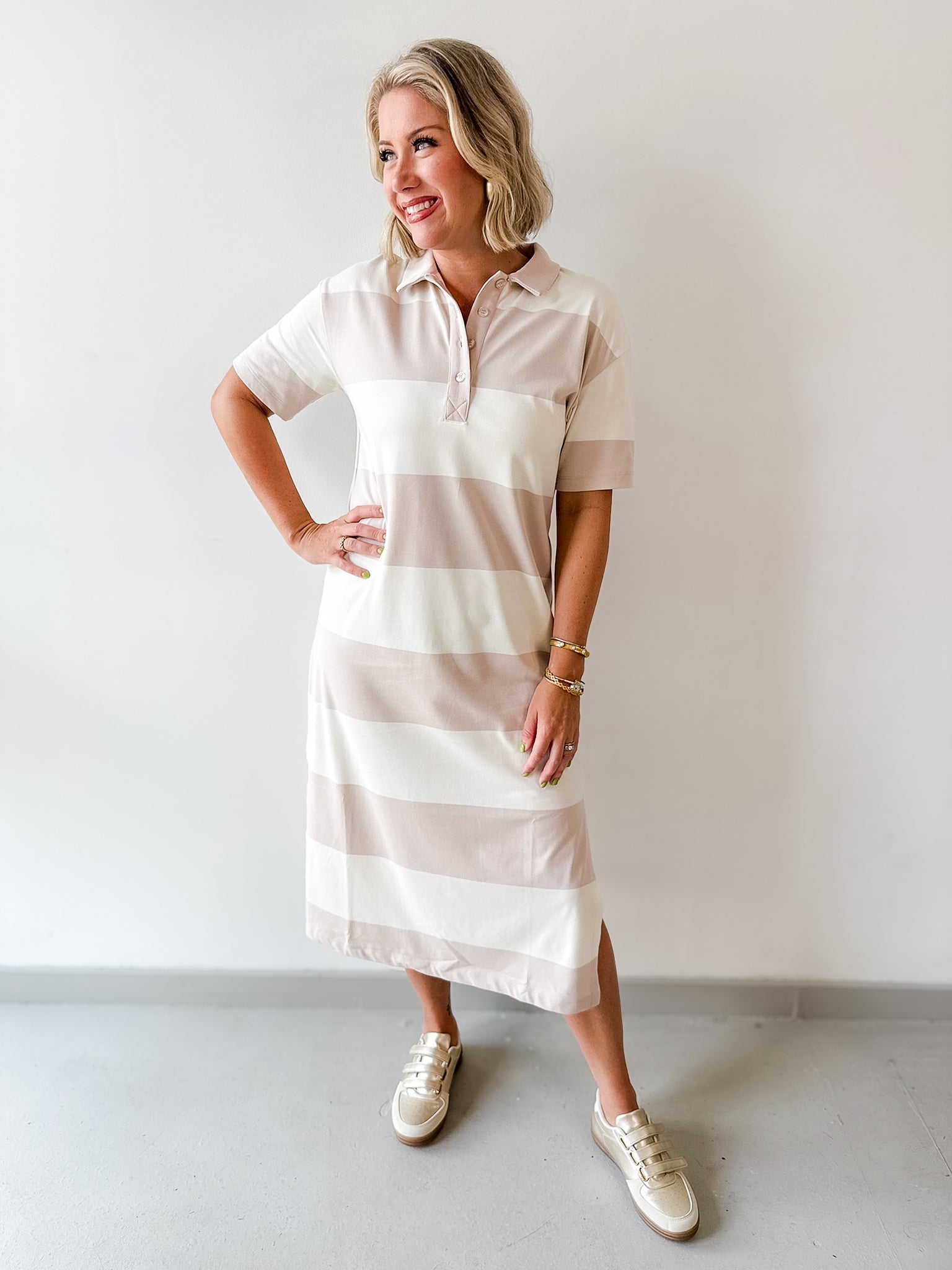 Rugby Striped Midi Dress