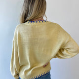 Sailboat Embroidery Sweater - Butter