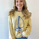Sailboat Embroidery Sweater - Butter