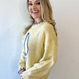 Sailboat Embroidery Sweater - Butter