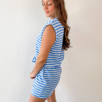 Sailor Knit Stripe Top & Short Set - Blue