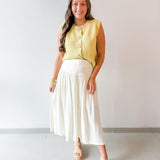 Scallop Drop Waist Maxi Skirt - Ivory