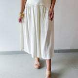 Scallop Drop Waist Maxi Skirt - Ivory