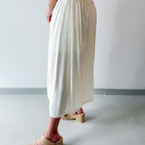 Scallop Drop Waist Maxi Skirt - Ivory