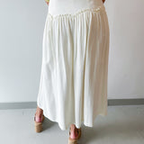 Scallop Drop Waist Maxi Skirt - Ivory