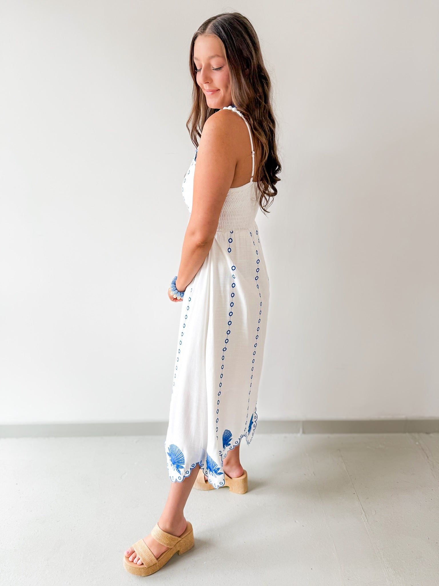 Scallop Edge Detail Maxi Dress