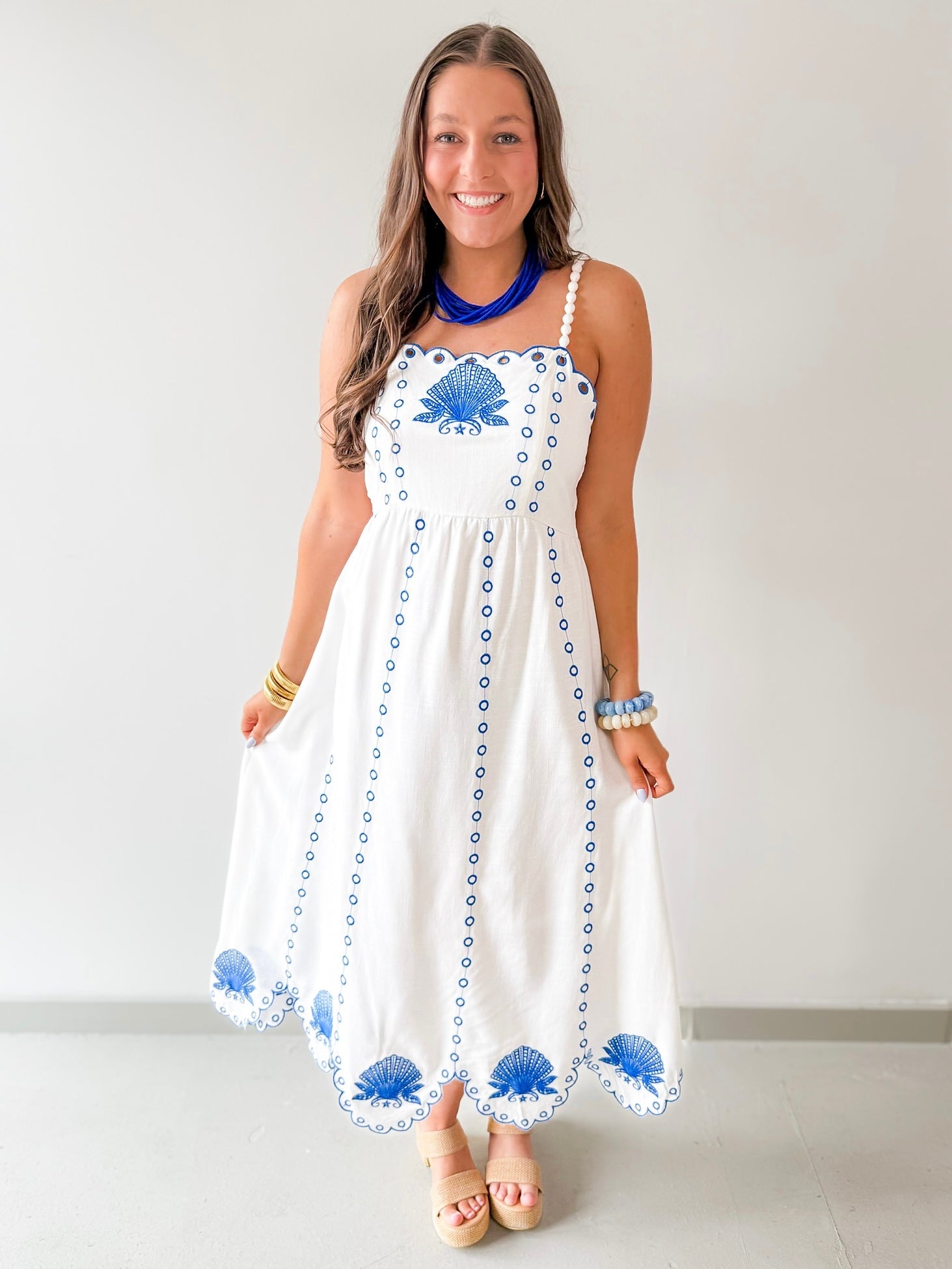 Scallop Edge Detail Maxi Dress
