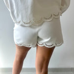Scallop Hem Denim Short