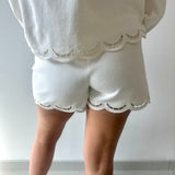 Scallop Hem Denim Short