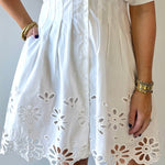 Scallop Pleated Mini Shirt dress