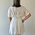 Scallop Pleated Mini Shirt dress