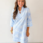 Scallop Trim 3D Embroidery Shift Dress