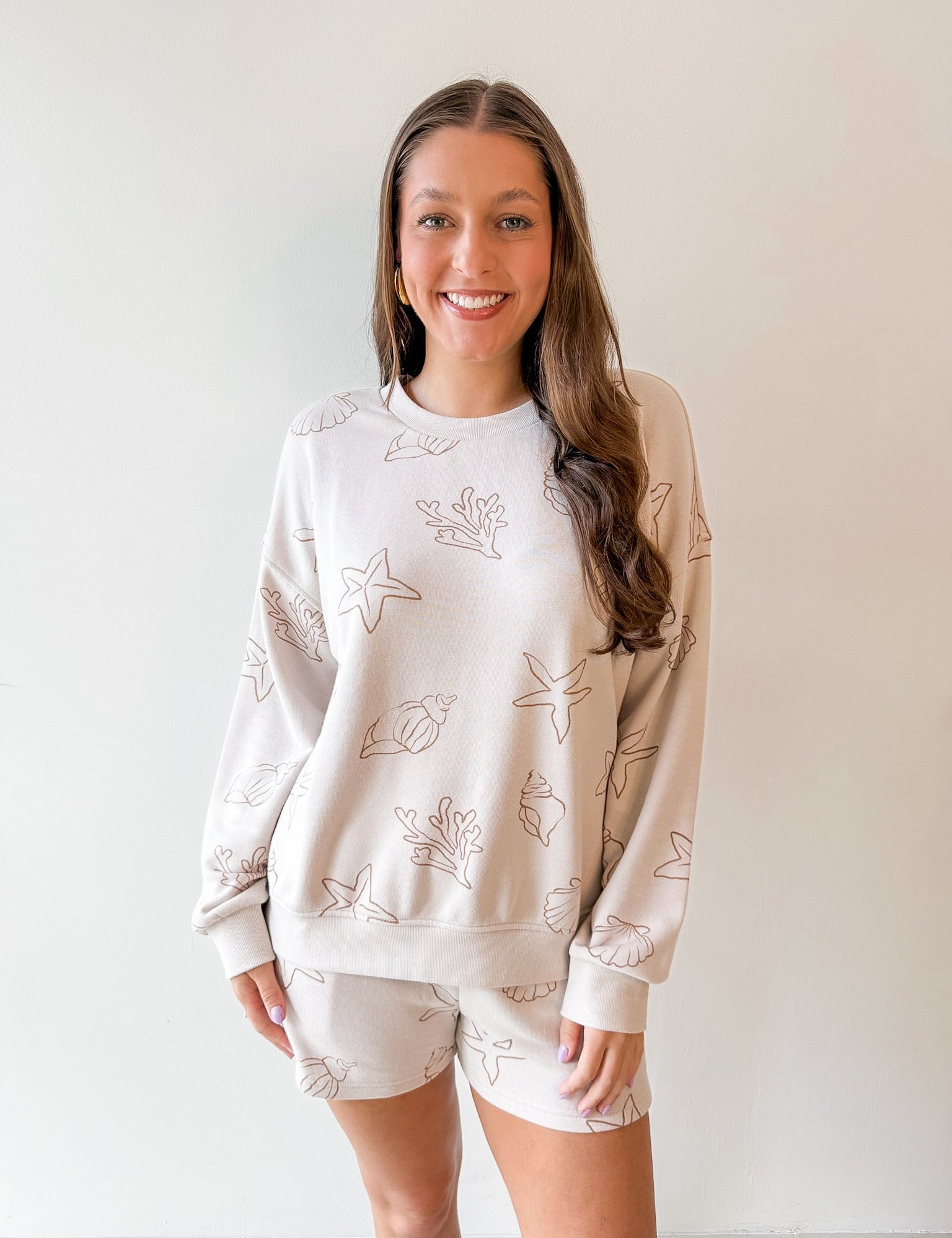 Sea Motif Knit Top & Short Set