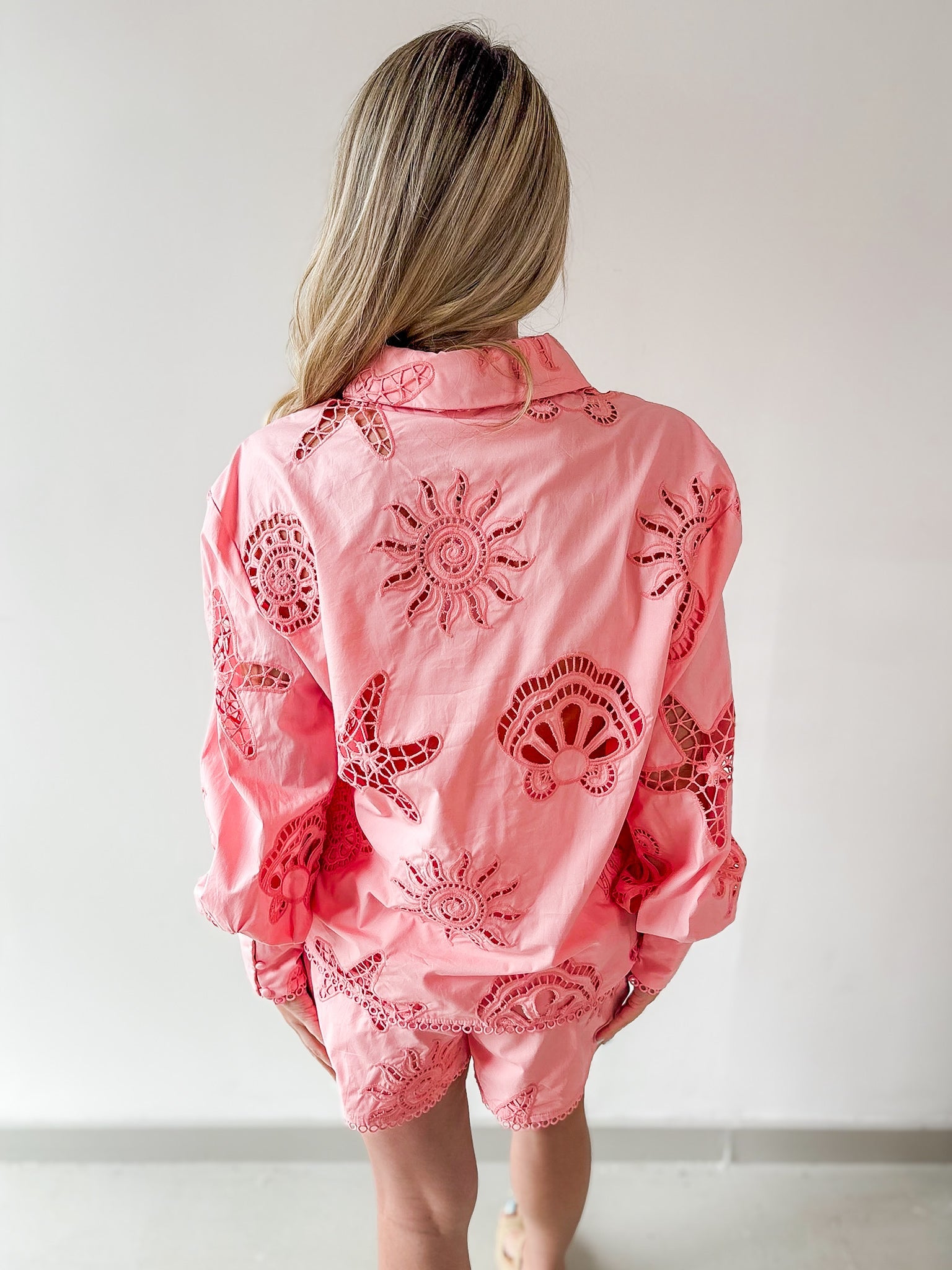 Seashell Embroidered Shirt Set