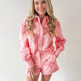 Seashell Embroidered Shirt Set