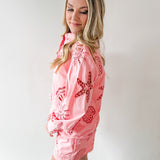 Seashell Embroidered Shirt Set