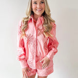 Seashell Embroidered Shirt Set