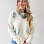 Seashell Motif Crop Sweater