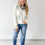 Seashell Motif Crop Sweater