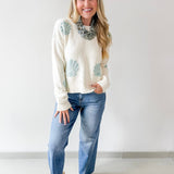 Seashell Motif Crop Sweater