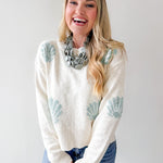 Seashell Motif Crop Sweater
