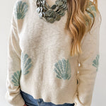 Seashell Motif Crop Sweater