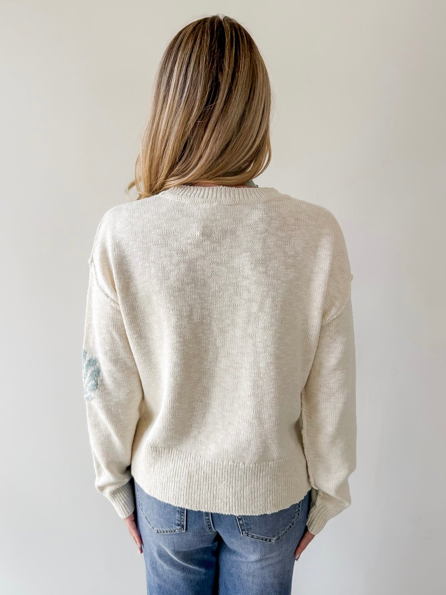 Seashell Motif Crop Sweater