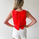 Seaside Embroidered Eyelet Top - Coral