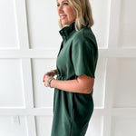 Self Tie Scallop Details Dress - Green
